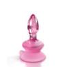 ICICLES Nº90 DILDO Y VENTOSA ROSA GLASS MASSAGER