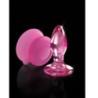 ICICLES Nº90 DILDO Y VENTOSA ROSA GLASS MASSAGER