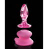 ICICLES Nº90 DILDO Y VENTOSA ROSA GLASS MASSAGER