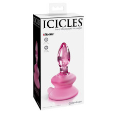ICICLES Nº90 DILDO Y VENTOSA ROSA GLASS MASSAGER