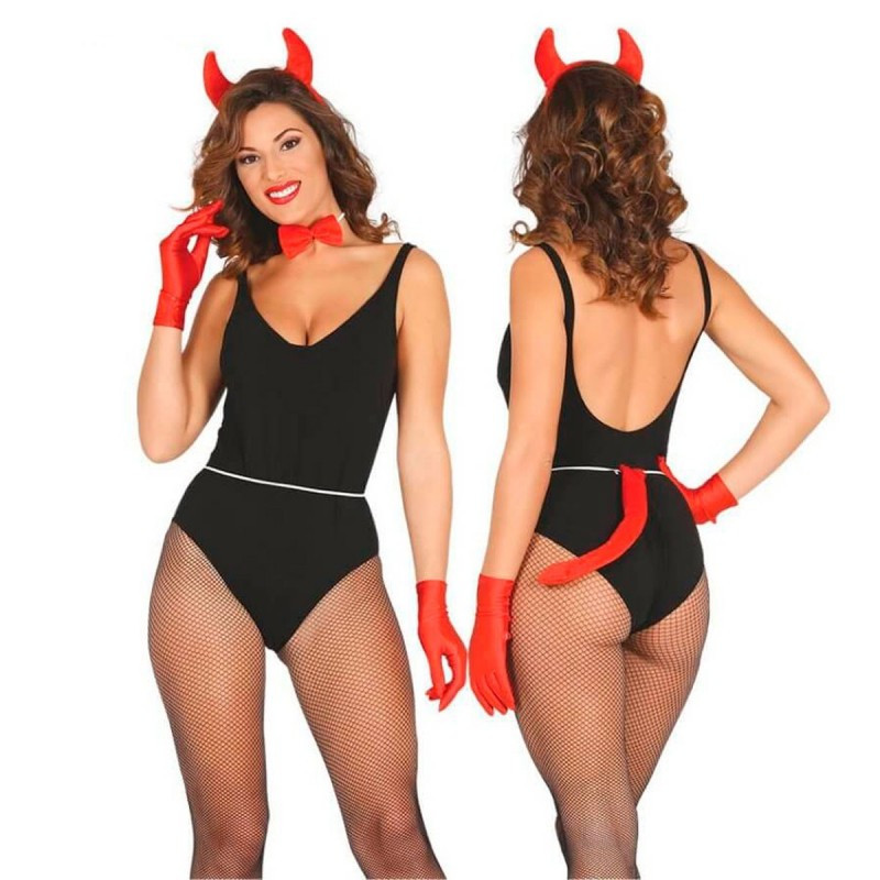 Kit Diadema Diablilla Rojo