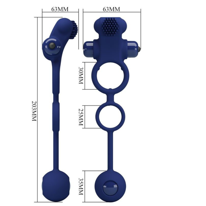 Anillo Vibrador Pene y Testículos con Plug Anal Remington Pretty Love