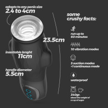 Masturbador Masculino Recargable Succión y Vibración Gargantua Crushious