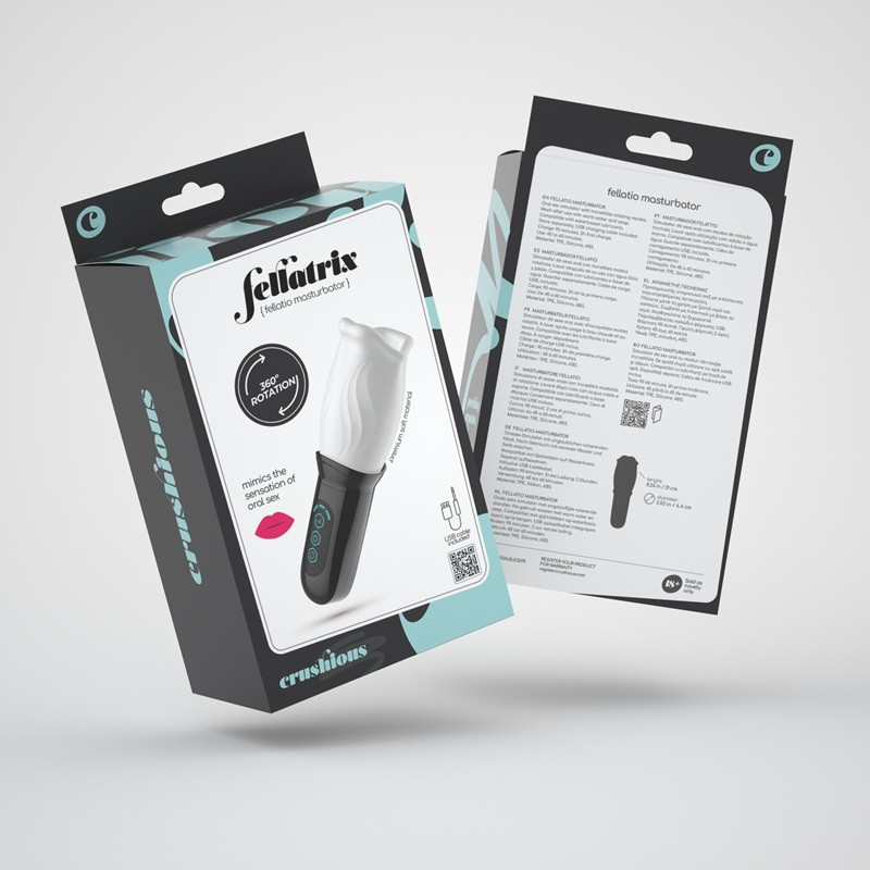 Masturbador Masculino Recargable Copa Giratoria Fellatrix Crushious