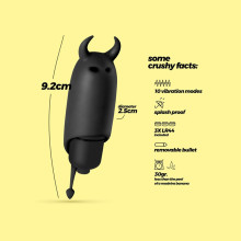 Bala Vibradora de Pilas O-Pet Diablillo Negro Crushious