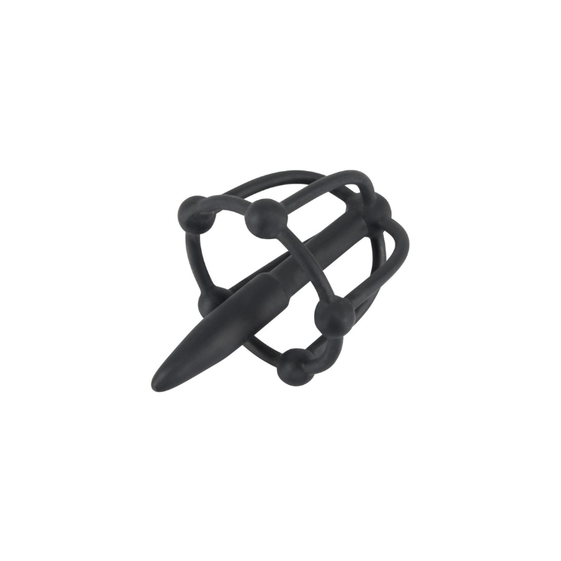 Anillo con Plug Uretral Penis Plug Glans Cage Silicona