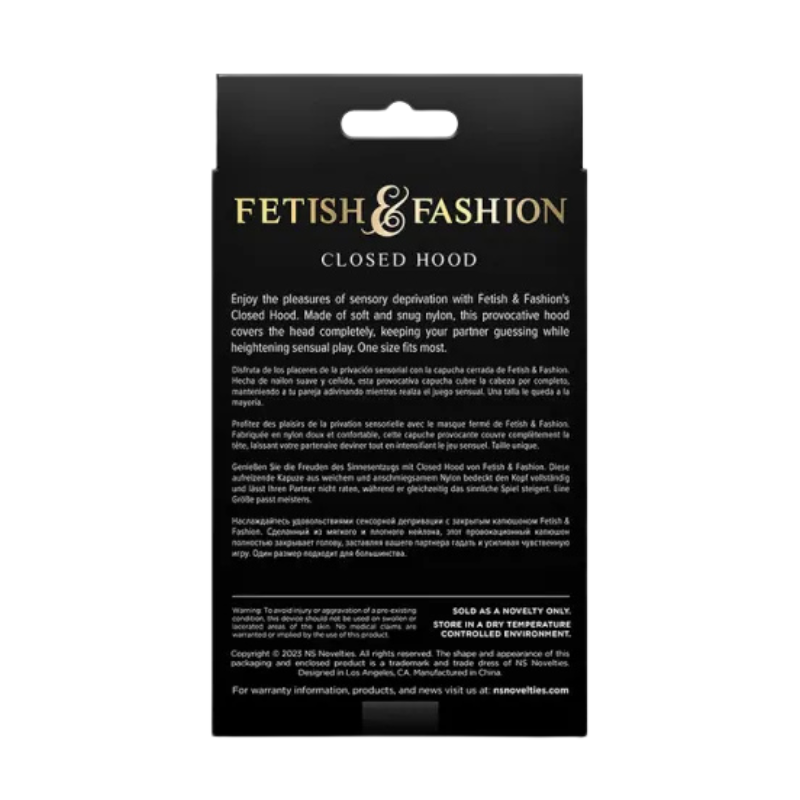 Capucha Sumisión Blanca Cerrada Fetish Fahion