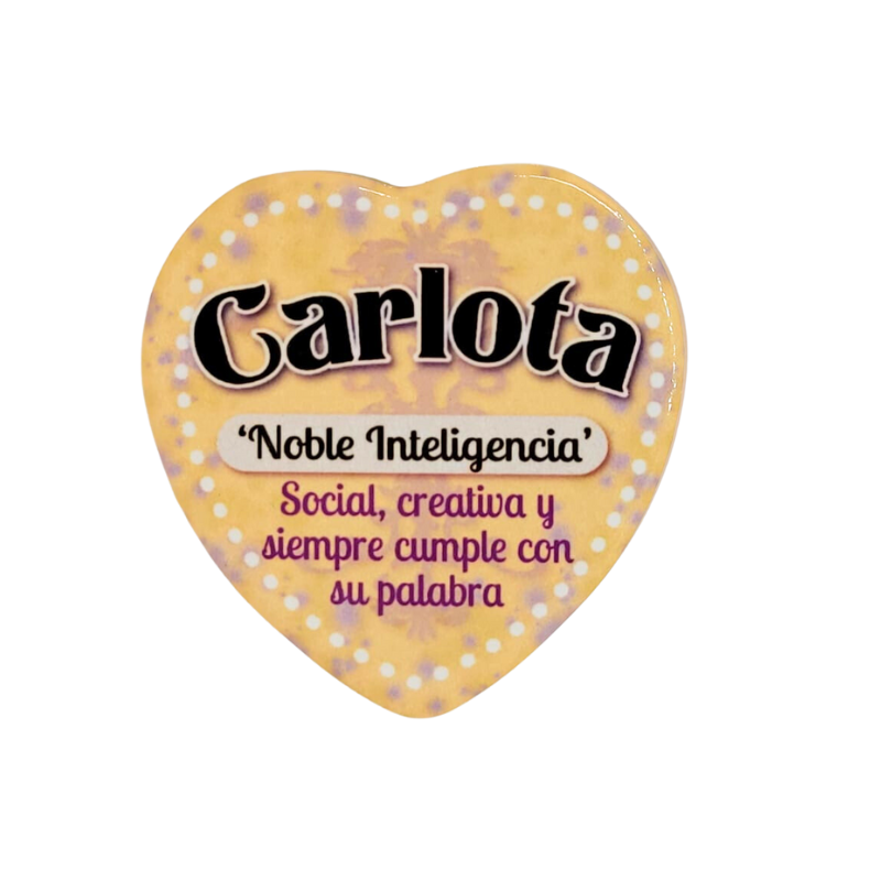 Imán Nombre Carlota Cerámica
