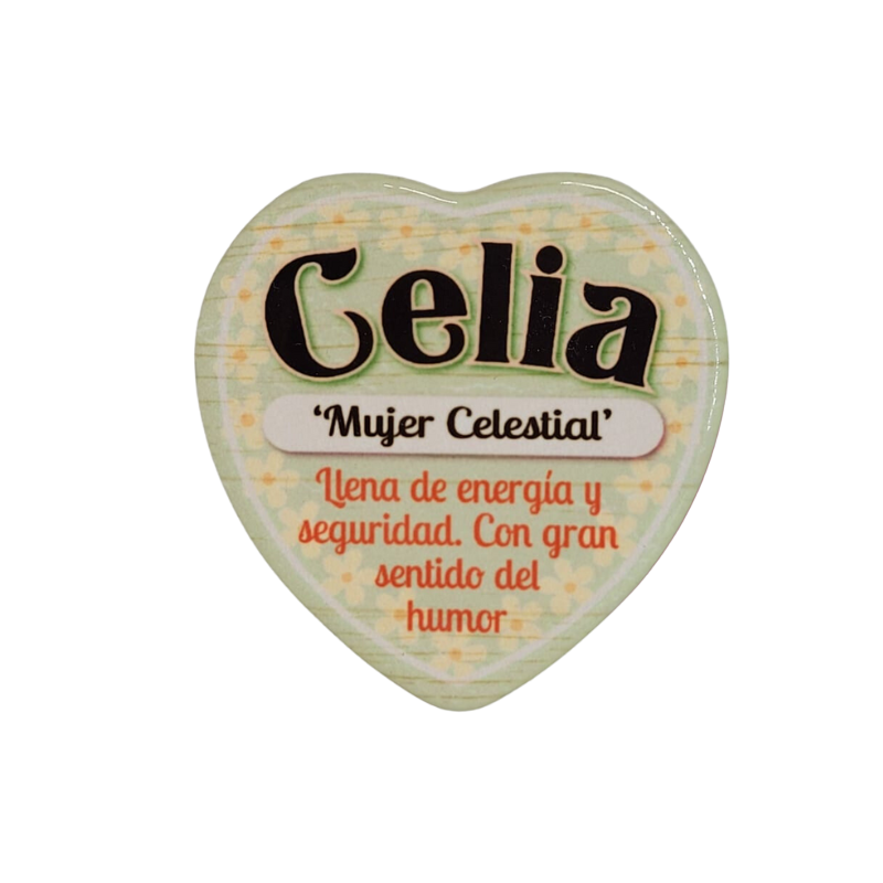 Imán Nombre Celia Cerámica