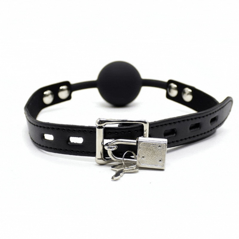 Mordaza Maciza Silicona Con Candado