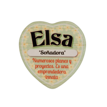 Imán Nombre Elsa Cerámica