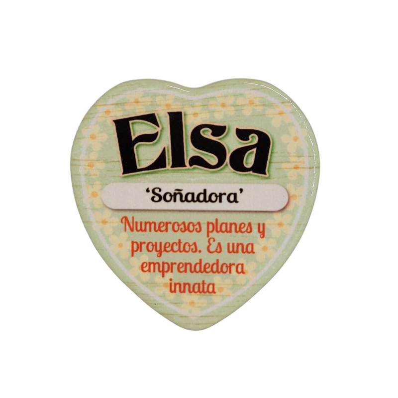 Imán Nombre Elsa Cerámica