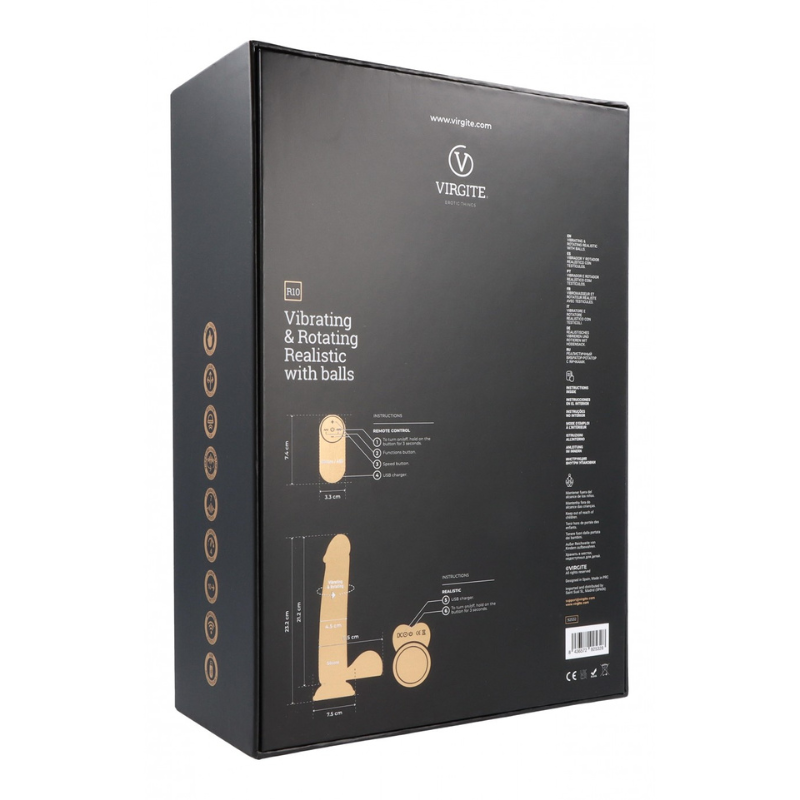 Rotador Vibrador Recargable Virgite R10 Control Remoto