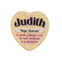 Imán Nombre Judith Cerámica