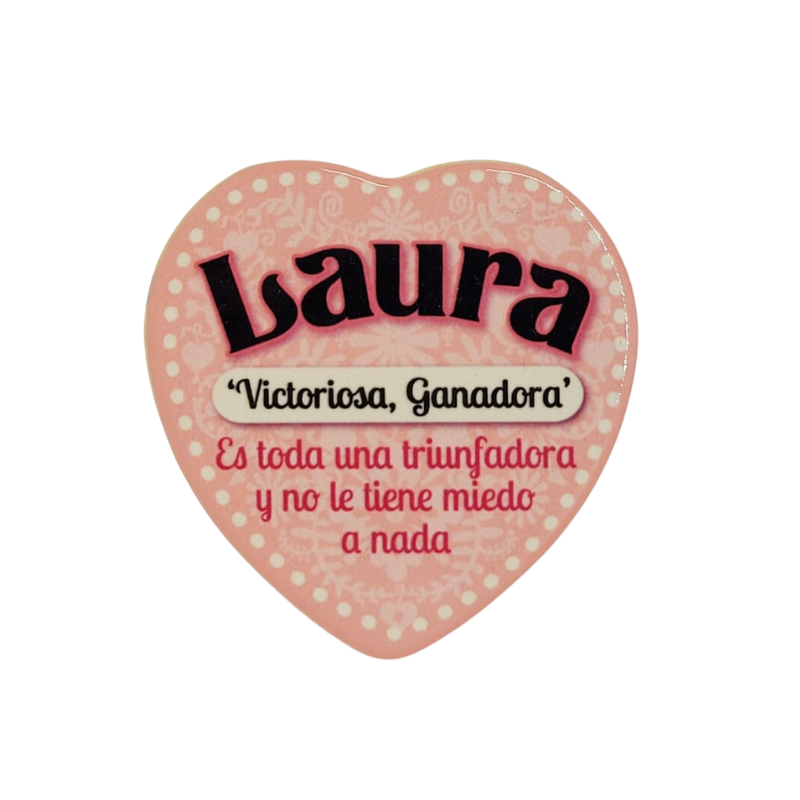 Imán Nombre Laura Cerámica