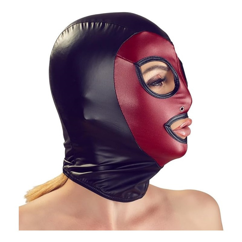 Capucha Sumisión Abierta Bad Kitty Negro/Rojo