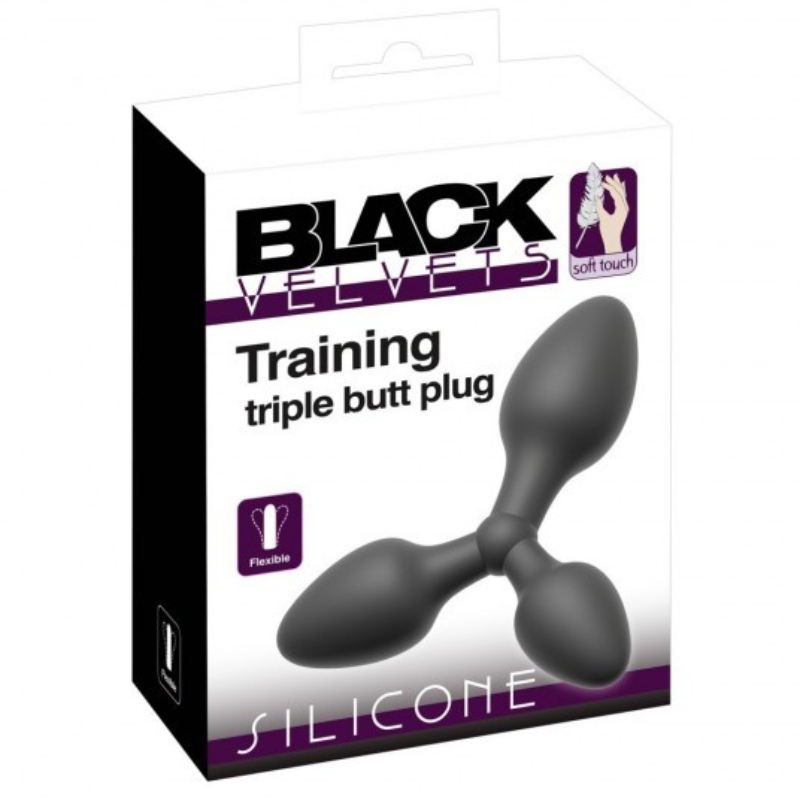 Plug Anal Training Triple Black Velvets