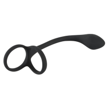 Anillo Doble Con Plug Silicona Black Velvet