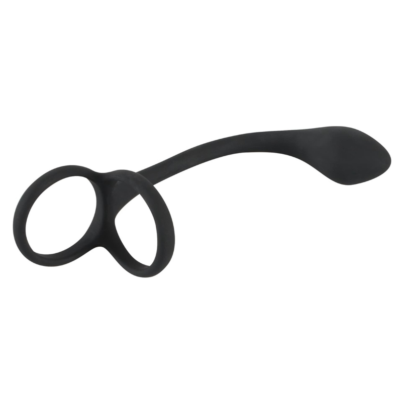 Anillo Doble Con Plug Silicona Black Velvet