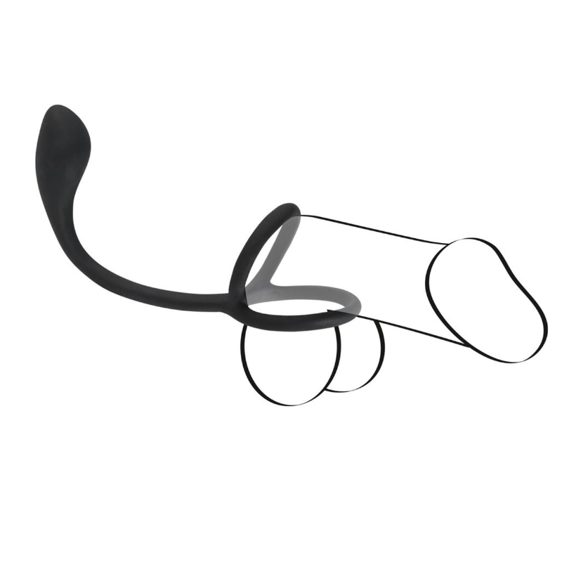 Anillo Doble Con Plug Silicona Black Velvet