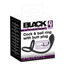 Anillo Doble Con Plug Silicona Black Velvet