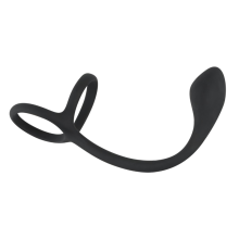 Anillo Doble Con Plug Silicona Black Velvet