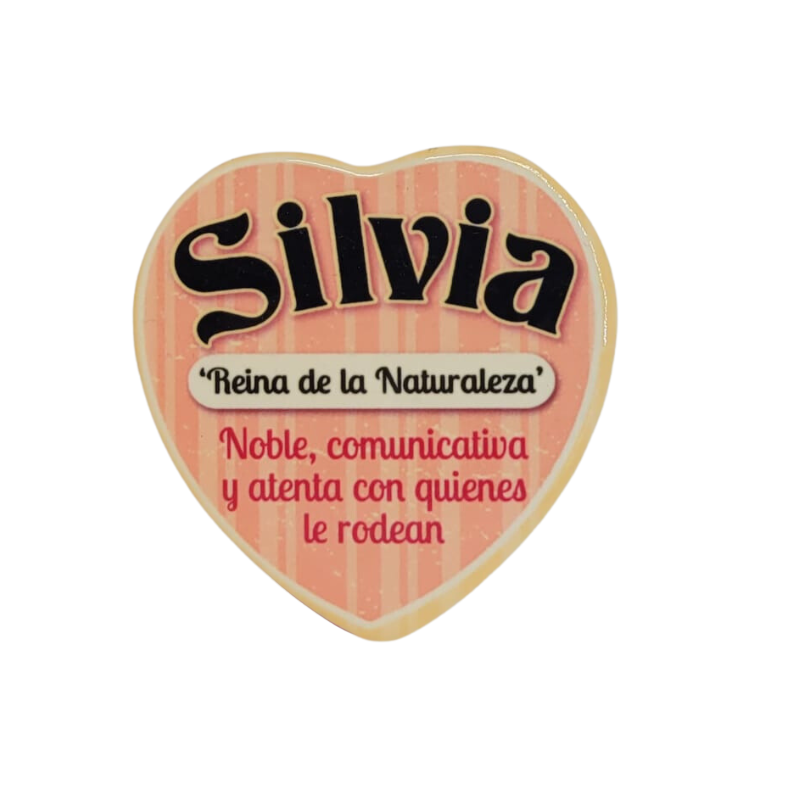 Imán Nombre Silvia Cerámica