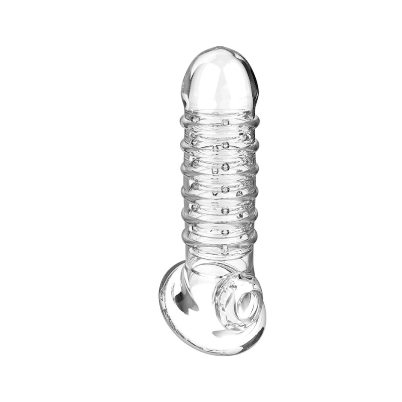 Funda Texturada Pene Viril XL V15 Transparente
