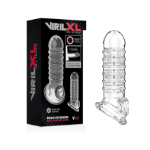 Funda Texturada Pene Viril XL V15 Transparente