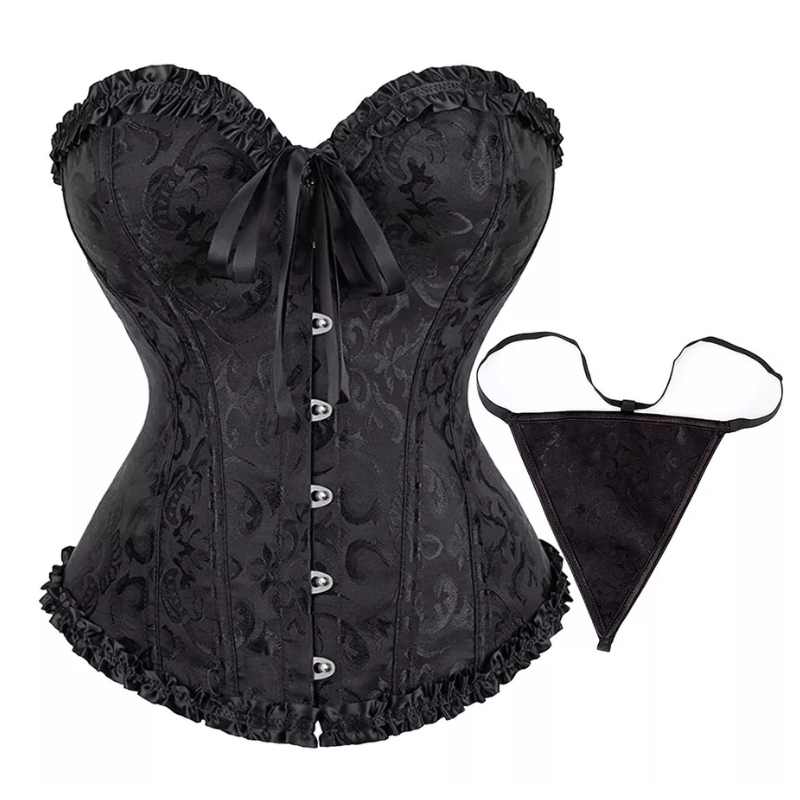 Corset y Tanga Brocado 810-1