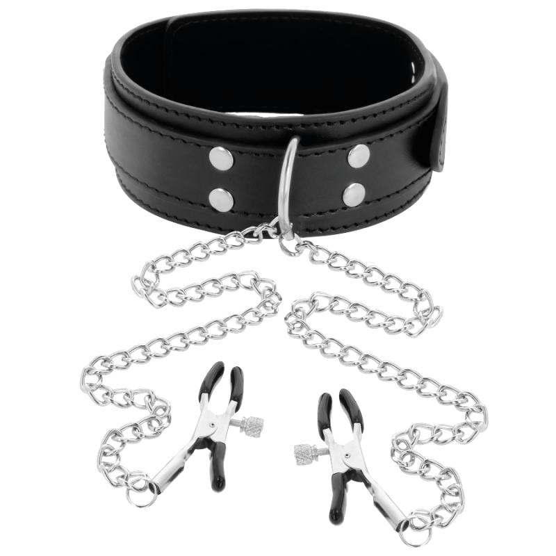 Collar Con Pinzas Para Pezones Darkness