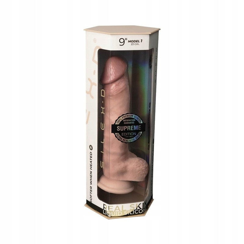 Dildo Con Ventosa Silexd 9" Modelo 1 Premium Supreme Edition Real Skin