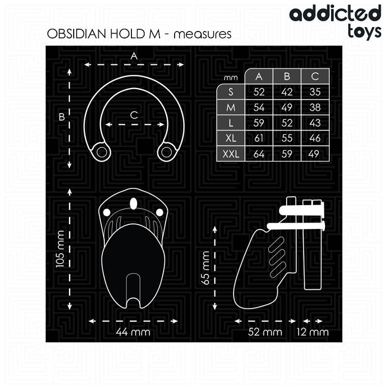 Jaula Castidad Locked Obsidian Hold M Addicted