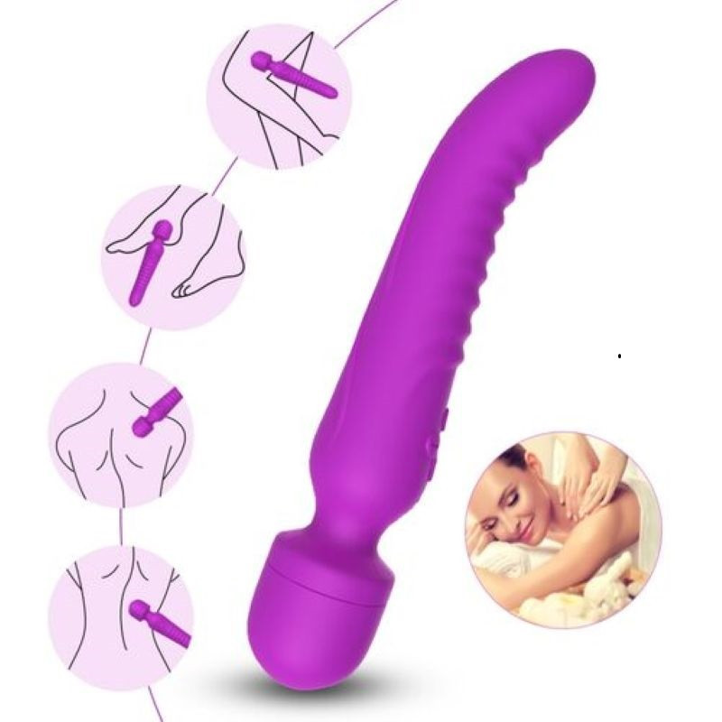 Masajeador Vibrador Efecto Calor Recargable Massager Lila