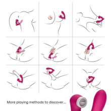 Estimulador Vibrador Doble Con Movimiento Licking Fucsia