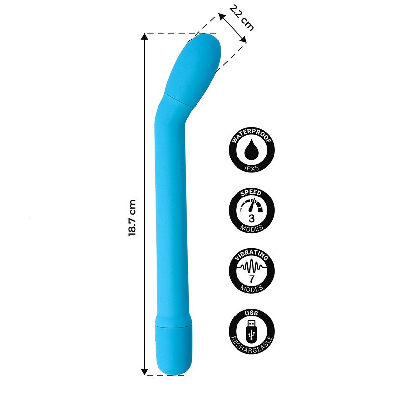 Vibrador Masajeador Punto G Essentials Caress Azul