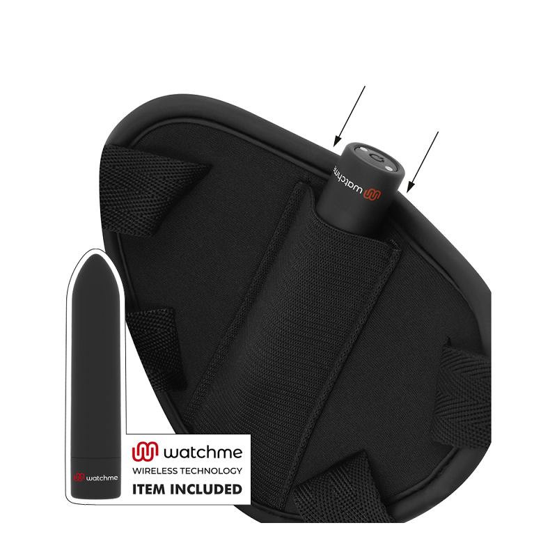 Arnés Femenino Macizo Con Vibración Silicona Dildo y Bala Control Remoto Watchme S