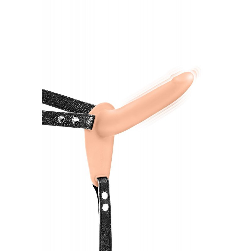Arnés Femenino Macizo Con Vibración Silicona Fetish Tentation Beis