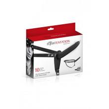 Arnés Femenino Macizo Con Vibración Silicona Fetish Tentation Negro