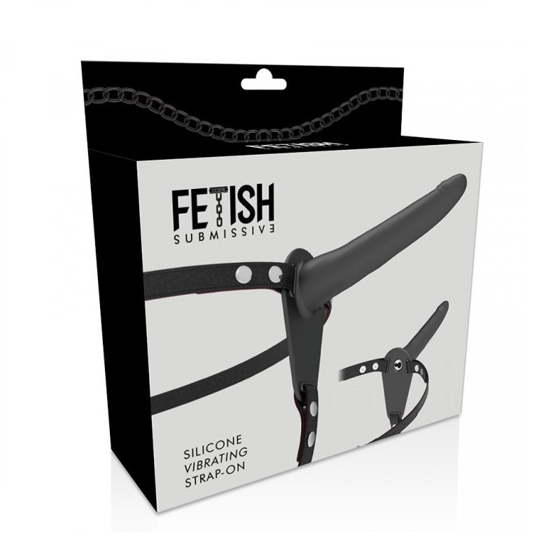 Arnés Femenino Macizo Con Vibración Silicona Recargable Fetish Submissive Negro