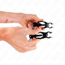 Pinzas Pezones Japonesas Negras Con Cadena