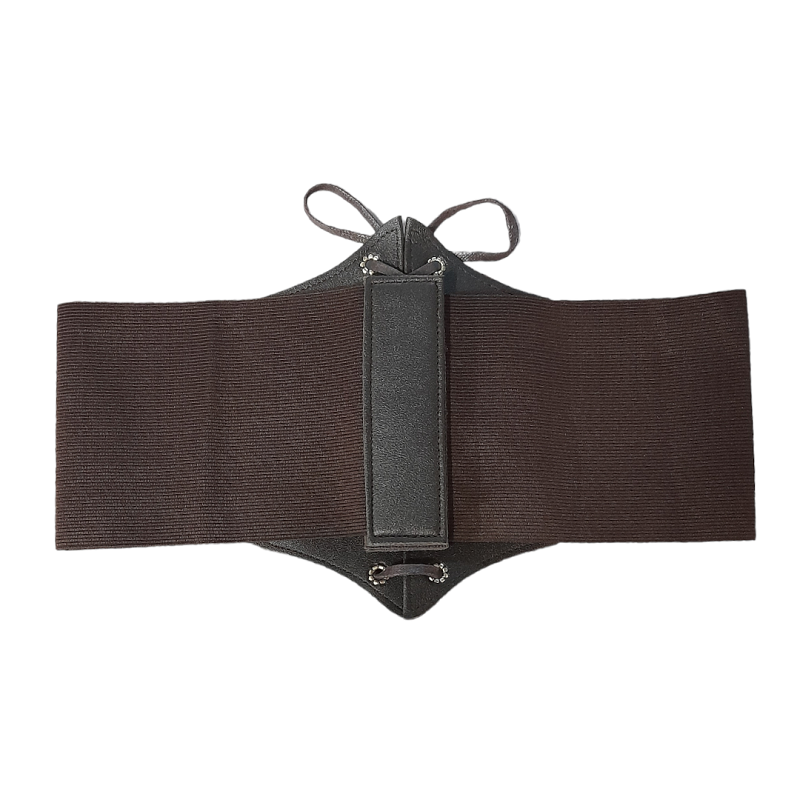 Cinturón Corset Elástico Cordón Fino Marrón