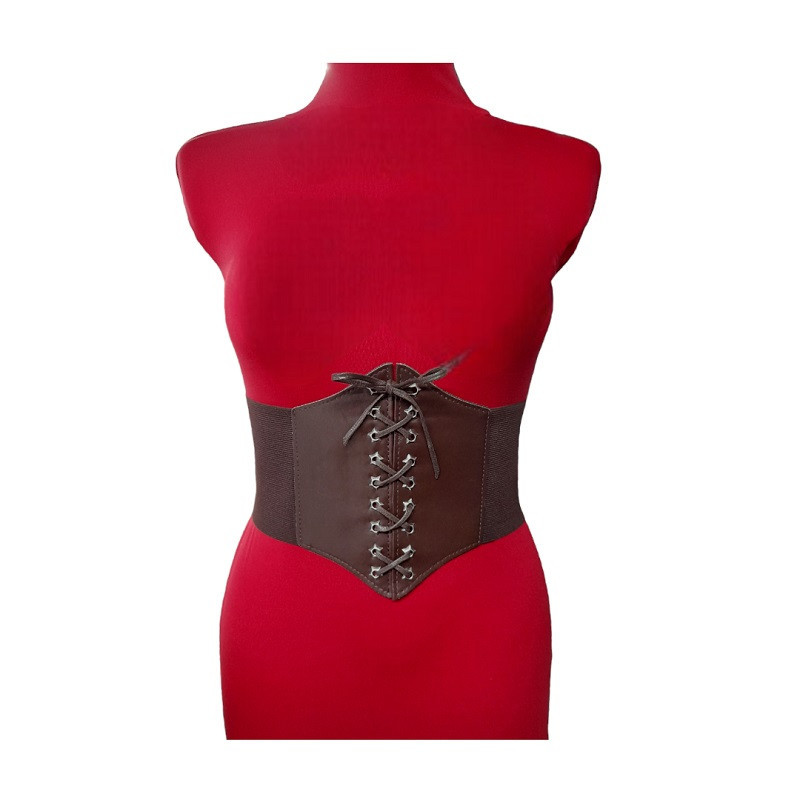 Cinturón Corset Elástico Estrellas Marrón