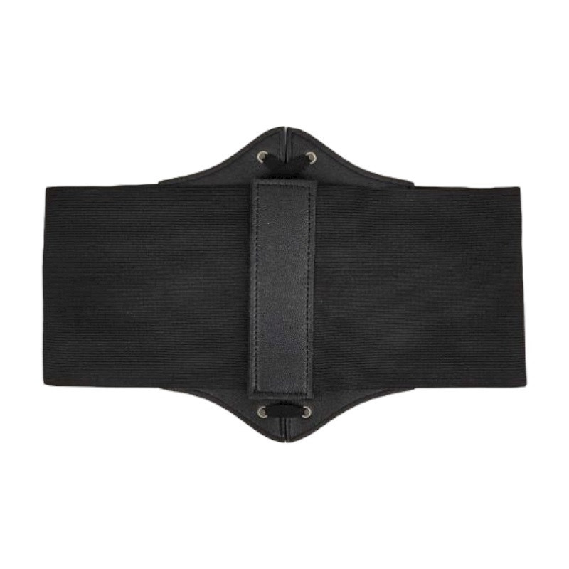 Cinturón Corset Elástico Cordón Negro Mate