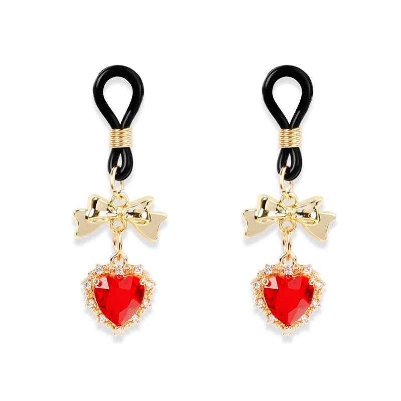 Pinzas Pezones Joya Corazón Rojo