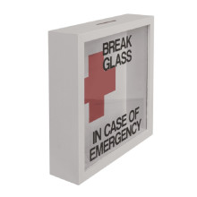 Hucha Madera Break Glass In Case Of Emergency