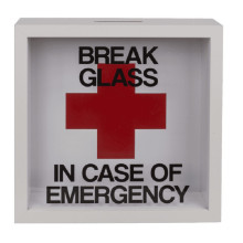 Hucha Madera Break Glass In Case Of Emergency