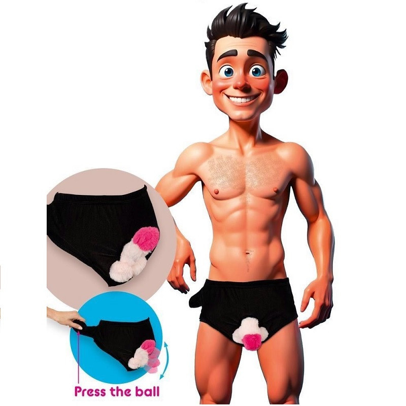 Slip con Pene de Peluche Hinchable