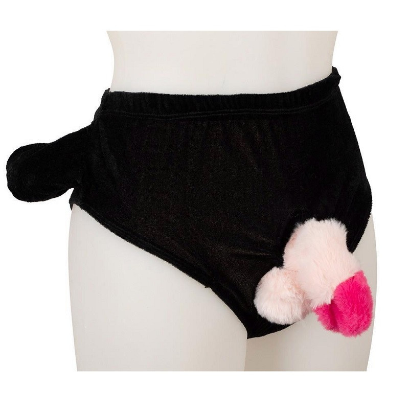 Slip con Pene de Peluche Hinchable