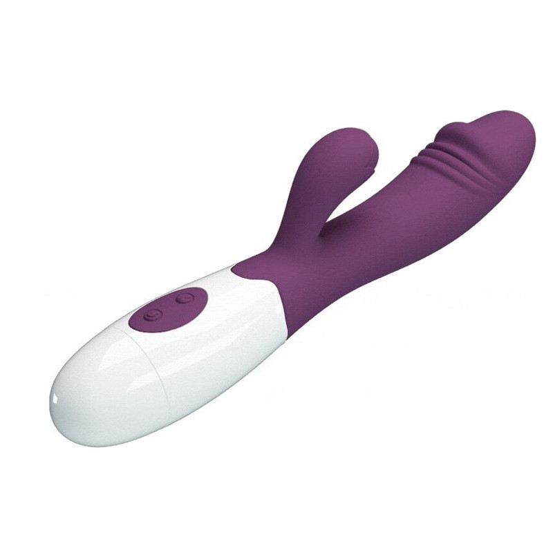 Vibrador Doble Estimulación De Pilas Snappy Morado